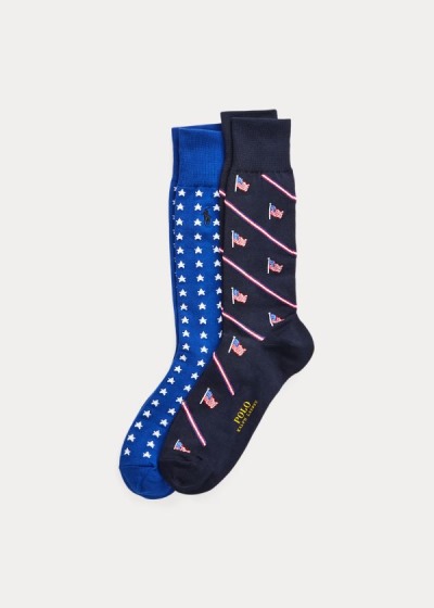 Calcetines Polo Ralph Lauren Hombre Azul Marino - Americana Dress 2-Pack - OIYFN6924